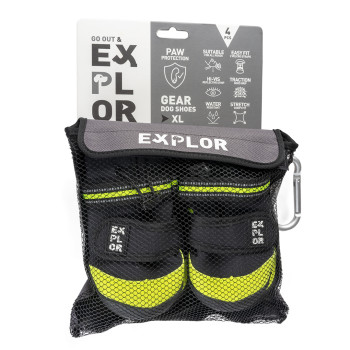 Explor Chaussons pour chien noir M - 4pcs